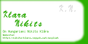 klara nikits business card