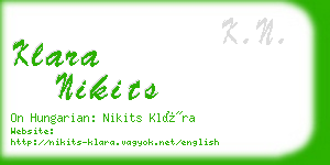 klara nikits business card